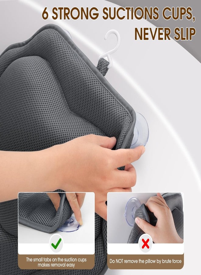 LuxStep Bath Pillow with Breathable Mesh Fabric - Bathtub Pillow for Head, Neck & Shoulder Support- 6 Non-Slip Suction Cups for Secure Fit - Fits Any Bathtub, Bath Accessories Spa Gifts - Image 5