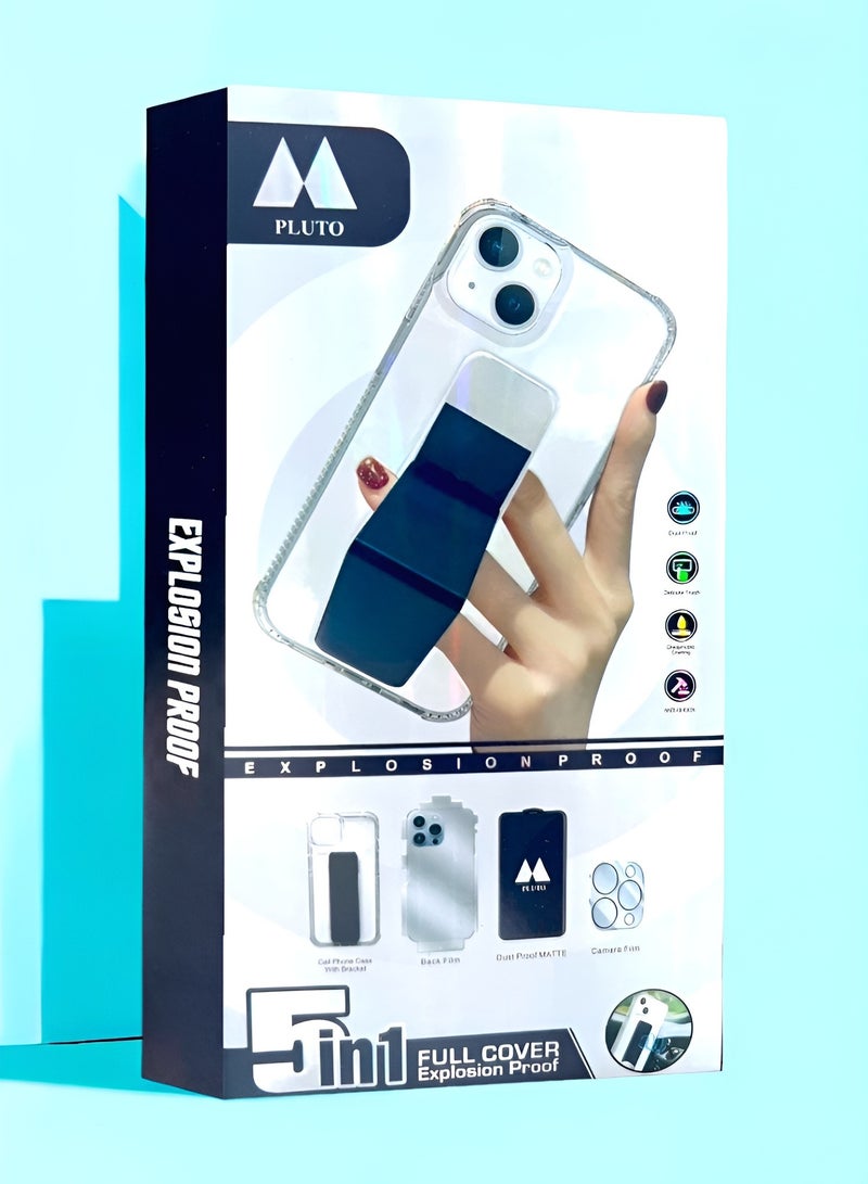 بلوتو Full protection package from PLUTO, for iPhone 15 Pro Max, maximum protection against scratches and breakage (5in1) - Image 3