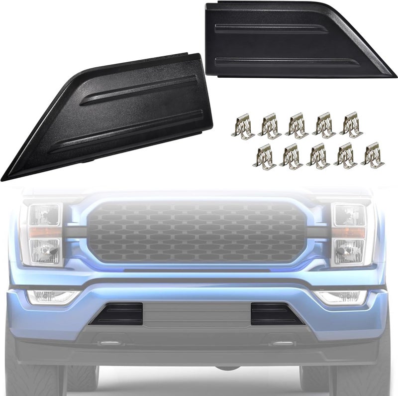 POKIAUTO Front Bumper Guards Pads for 2021+ F150, Front Bumper Inserts Body Armor Anti-Scratch Edge Trim Cover for 2021 2022 2023 Ford F-150 Accessories(2PCS, Black) - Image 1