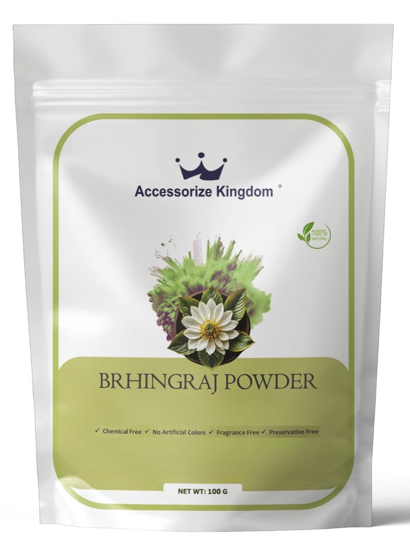 مملكة الإكسسوارات مسحوق بهرينجراج (100 غرام) - مسحوق عشبي طبيعي 100% | يعزز نمو الشعر ويحافظ على صحة فروة الرأس | يقوي جذور الشعر، ويقلل من تساقطه وقشرة الرأس - Image 1