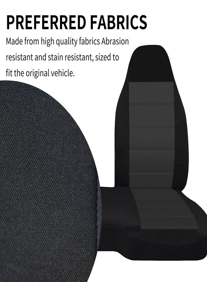 EDIETH 2PCS 60/40 Black & Dark Gray High Back Bench Seat Cover Fit for Ford Ranger 2004 2005 2006 2007 2008 2009 2010 2011 2012 - Image 5