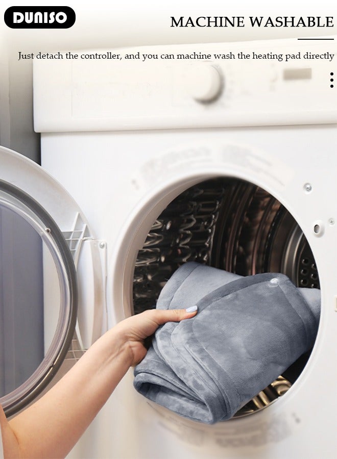 DUNISO وسادة تدفئة، وسادة حرارة كهربائية لتخفيف آلام الرقبة والكتفين، وسادة حرارة كبيرة وسريعة مع 10 إعدادات حرارة، 3 خيارات مؤقت، إيقاف تشغيل تلقائي، قابلة للغسل في الغسالة، للاستخدام المنزلي - Image 5