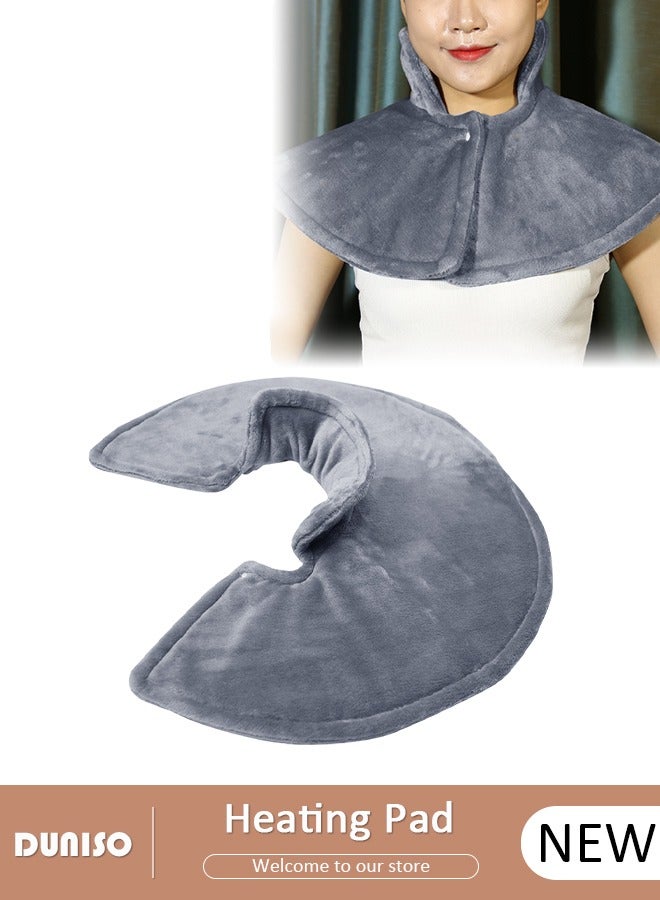 DUNISO وسادة تدفئة، وسادة حرارة كهربائية لتخفيف آلام الرقبة والكتفين، وسادة حرارة كبيرة وسريعة مع 10 إعدادات حرارة، 3 خيارات مؤقت، إيقاف تشغيل تلقائي، قابلة للغسل في الغسالة، للاستخدام المنزلي - Image 1