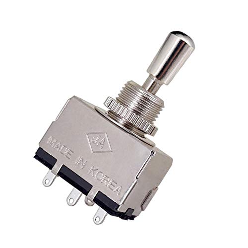 JD.Moon Metal Electric Guitar 3 Way Box Toggle Switch for Les Paul with Brass Tip (Chrome) - Image 1