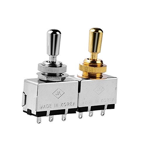JD.Moon Metal Electric Guitar 3 Way Box Toggle Switch for Les Paul with Brass Tip (Chrome) - Image 3