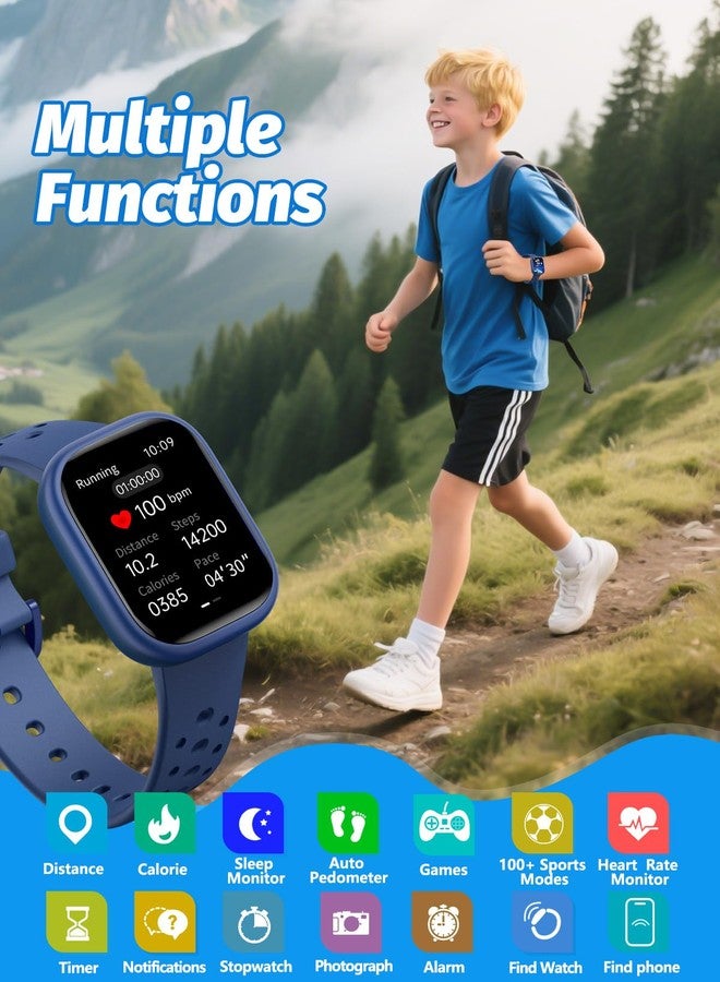 Teslahero Upgraded Kids Smart Watch Fitness Tracker, 1.85" Screen with 12 Puzzle Games, Heart Rate Sleep Monitor, Pedometer, Waterproof Activity Tracker with/without APP for Fitbit Boys Girls (Purple) - Image 2