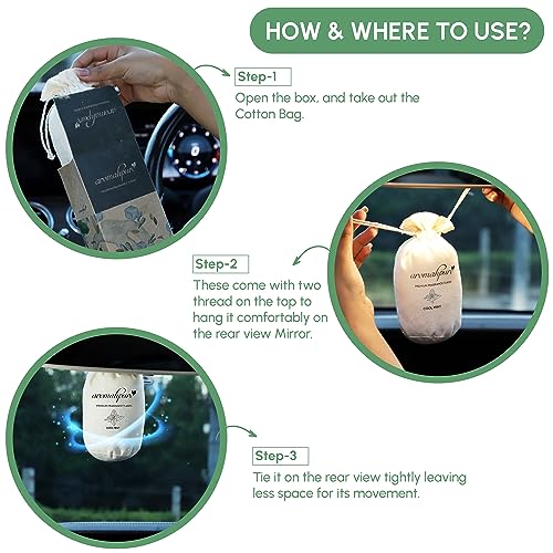 Aromahpure Premium Car Perfume Fragrance Flakes - Cool, Luxury Car Air Freshener made Organically with Essential Oil, Grains, and Flakes - 50 Gms, Last Upto 30 days, IFRA certified - Image 3