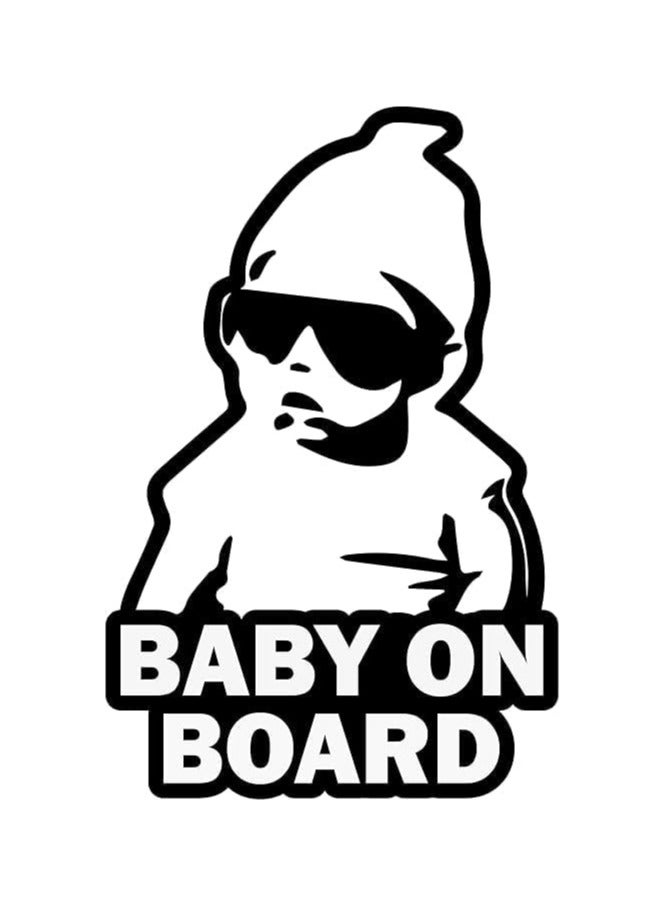 Generic Cool Baby On Board Car Sticker – Trendy Baby Safety Warning Decal with Sunglasses 