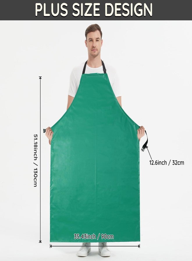 FunChaos Thicker Rubber Apron, Extra Long Adjustable Apron, Heavy Duty Oil&Chemical Resistant Waterproof Work Aprons, Green, 51.18 x 35.43 inch - Image 5