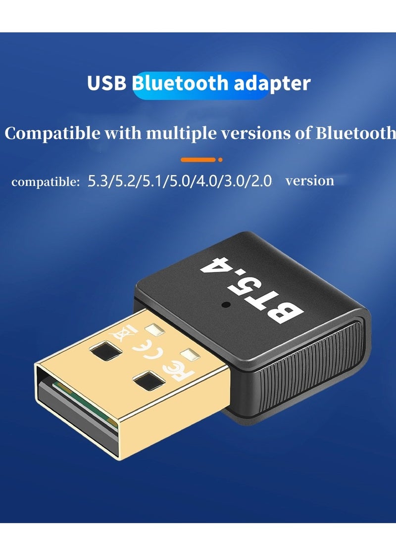 محول بلوتوث USB 5.4 جهاز إرسال بلوتوث صغير لأجهزة الكمبيوتر المحمول، الكمبيوتر، سماعات الرأس، لوحة المفاتيح، مكبرات صوت الماوس، PS4/5، الطابعة، ويندوز 8.1/10/11