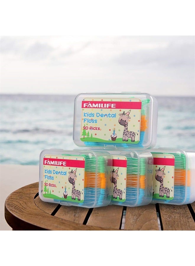 FAMILIFE Floss Picks, 120 Picks Kid's Dental Floss Picks without Fluoride, Tooth Picks Flossers with 4 Travel Handy Cases, Helps to Fight Tooth Decay and Keep Your Kids' Teeth Clean, Floss for Family - Image 5
