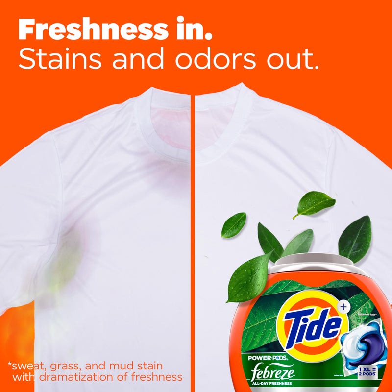 Tide Power Pods Laundry Detergent Pacs with Febreze Freshness with Odor Eliminators, Botanical Rain Scent, 45 Count - Image 3