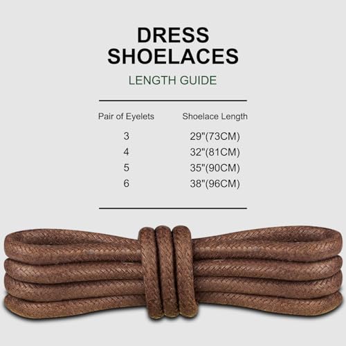 Endoto Waxed Shoelaces for Clarks Replacement Round Shoe Laces Tilden Cap Dress Oxfords Golf Shoes(Color:Brown,Size:32Inch) - Image 4