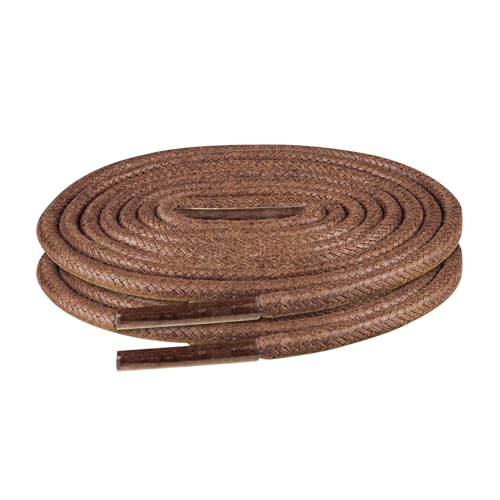 Endoto Waxed Shoelaces for Clarks Replacement Round Shoe Laces Tilden Cap Dress Oxfords Golf Shoes(Color:Brown,Size:32Inch) - Image 2