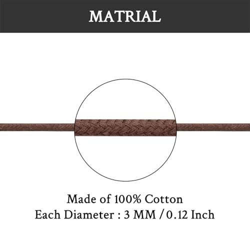Endoto Waxed Shoelaces for Clarks Replacement Round Shoe Laces Tilden Cap Dress Oxfords Golf Shoes(Color:Brown,Size:32Inch) - Image 3