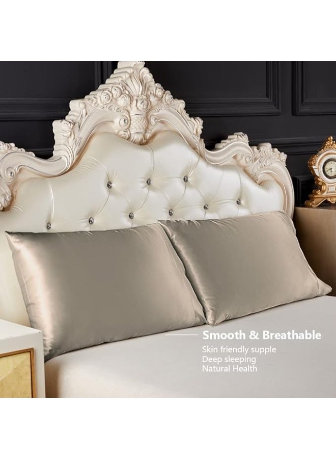 Classic Home Decor, Inc Satin Pillowcase for Hair and Skin Care, Set of 2 Soft Breathable Queen Standard Size Silky Satin Pillowcases - Image 2