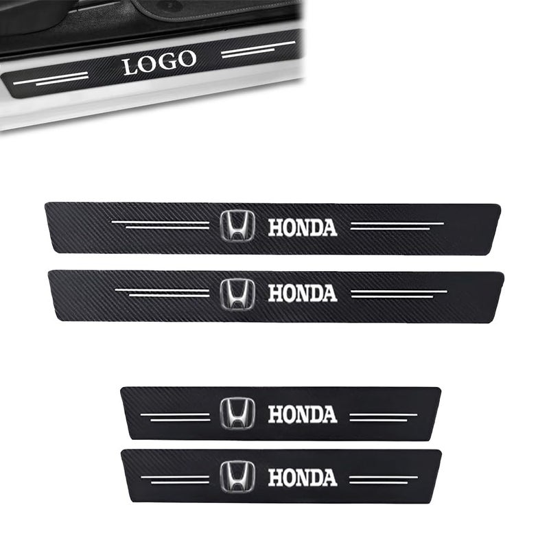 Kidoca Carbon Fibre 4PCS Car Door Carbon Fiber Sill Edge Anti-Scratch Guard Protector Accessories Compatible for Honda Amaze,Jazz,WR-V,CR-V,BR-V,City,Civic,Brio,Accord,Mobilio,Elevate - Image 1