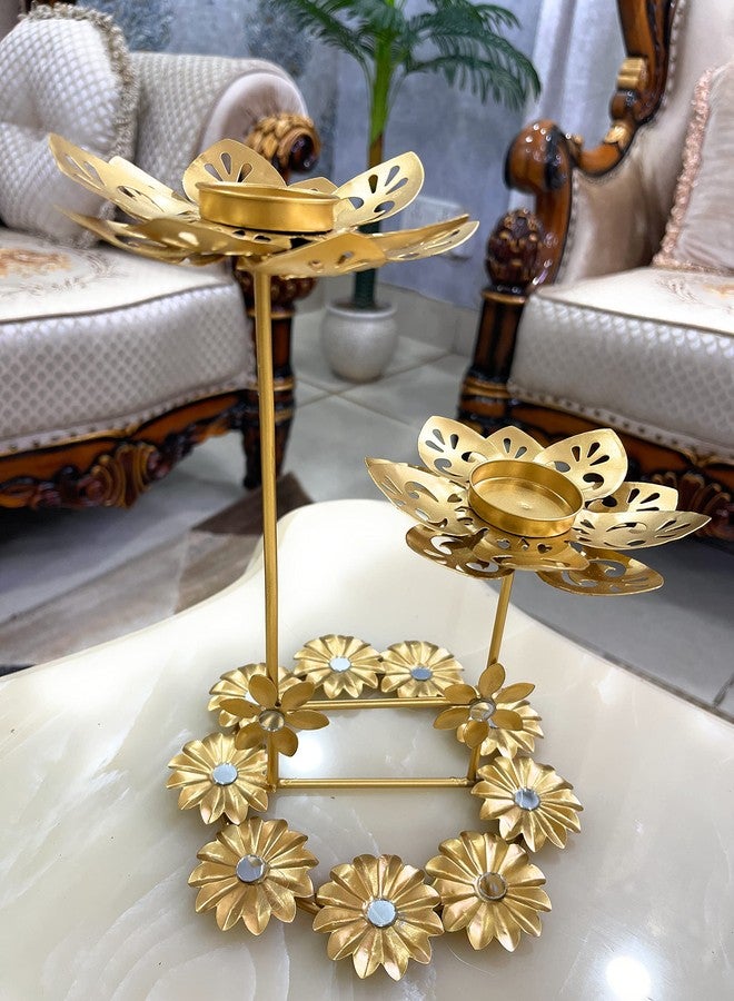 Agaas Enterprises Golden Decorative Tealight Candle Holder Candle Stand for Home Decor Diwali Decoration Item Diwali Gift Item Lotus Shape Indoor Out Door Decor - Image 4