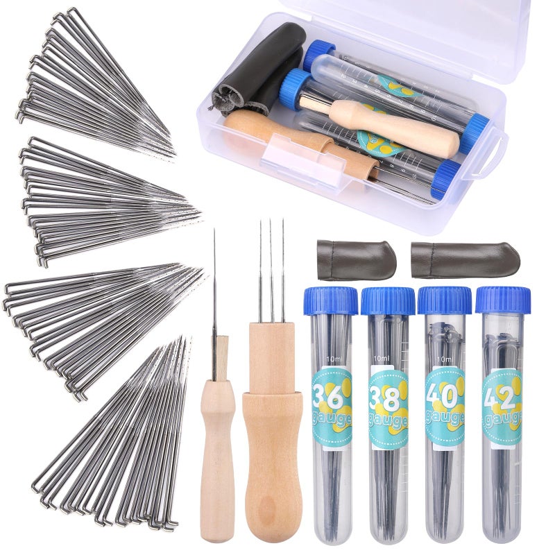 Yizzvb 82PCS Needle Felting Tools, Needle Felting Needles, 4 Sizes Felting Needles with Needle Bottle Felting Tool Holders, Complete Needle Felting Supplies for Beginner Professional - Image 1