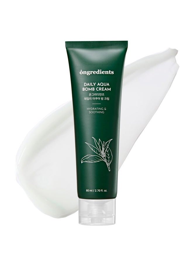 ONGREDIENTS Daily Aqua Bomb Cream | Niacinamide, Panthenol, Hyaluronic Acid, Peptide Complex, Green Tea, Advanced Hydrating Formula for Dry, Sensitive Skin | Vegan, Korean Skin Care 80ml / 2.70 fl Oz - Image 1