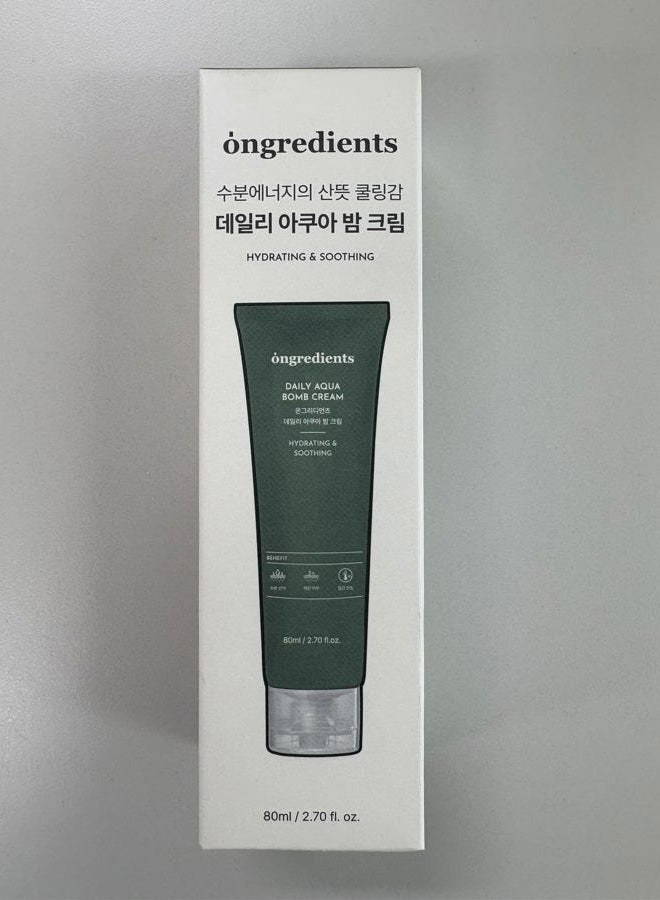 ONGREDIENTS Daily Aqua Bomb Cream | Niacinamide, Panthenol, Hyaluronic Acid, Peptide Complex, Green Tea, Advanced Hydrating Formula for Dry, Sensitive Skin | Vegan, Korean Skin Care 80ml / 2.70 fl Oz - Image 2