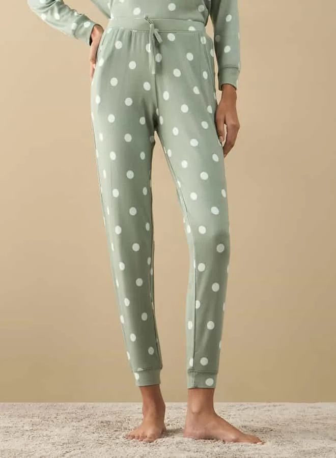 سبلاش فيڤ All-Over Polka Dot Print Sweatshirt and Pyjama Set