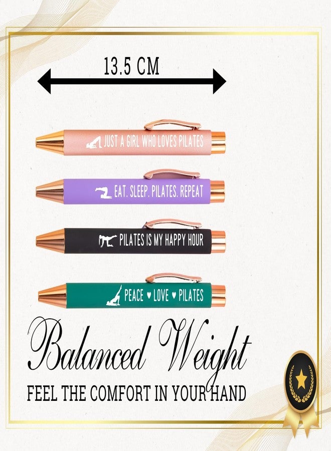 InnoBeta Pilates Gifts for Women, A Unique Gift for Pilates Lovers, Instructors, Teachers on Christmas, Birthday, Ballpoint Pen Set of 4 - Image 3