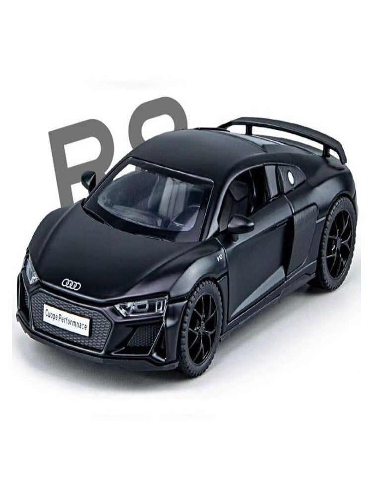 1:32 Scale Diecast Model Car Compatible with Audi R8 Coupe, Zinc Alloy Pull Back Toy Car with Sound and Light for Kids and Adults (Black) - Image 1
