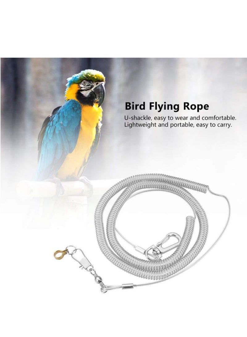 SYOSI Bird Harness Anti Bite Bird Aviator Outdoor Bird Flying Training Rope, Elastic Outdoor Bird Bird Harness Leash, Bird Training Rope Bird for Pet 6mm*3M  - Image 3