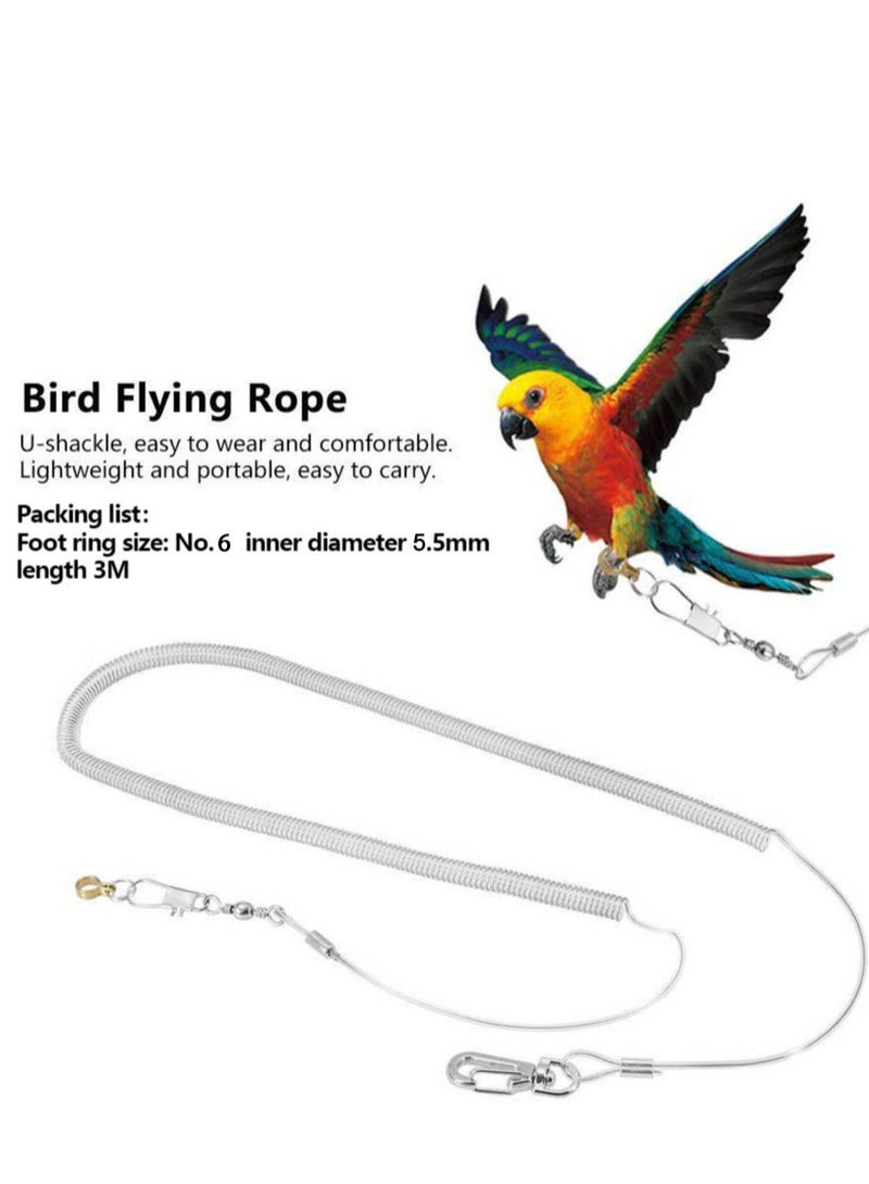 SYOSI Bird Harness Anti Bite Bird Aviator Outdoor Bird Flying Training Rope, Elastic Outdoor Bird Bird Harness Leash, Bird Training Rope Bird for Pet 6mm*3M  - Image 1