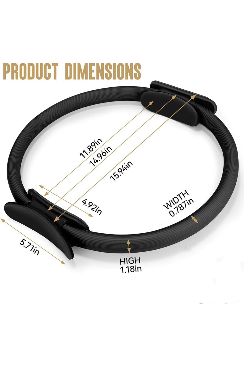 LIMOS Pilates Fitness Ring 15"Pilates Circle Lightweight Durable Foam Padded Handles | Flexible Resistance Exercise Equipment for Focusing on Toning Arms, Thigh/Legs/Core - Image 4