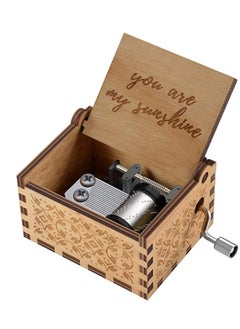 KASTWAVE Wood Hand Crank Engraved Vintage Wooden Music Box Wedding Valentine Birthday Gift You are My Sunshine Gifts on Valentine's Day for Girlfriend,Children  - Image 1