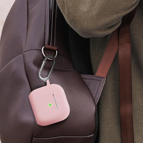 Woyinger Silicone Case Cover for AirPods 4th Gen, Soft Skin, Full Protection, Keychain, Cleaner Kit (Pink) - Image 5