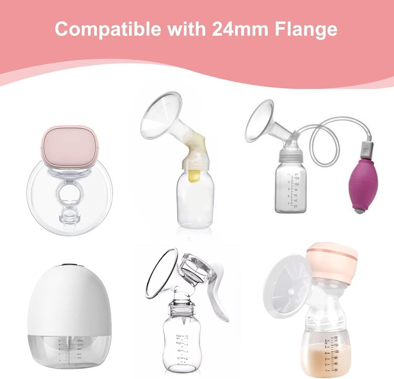 5Pcs Silicone Flange Inserts 13/15/17/19/21mm, for Momcozy, Medela, Willow S9/S10/S12 Wearable Hand Free Breast Pump Flange Insert, Reduce 24mm Shield/Flange Nipple Tunnel Down to Correct Size - Image 4