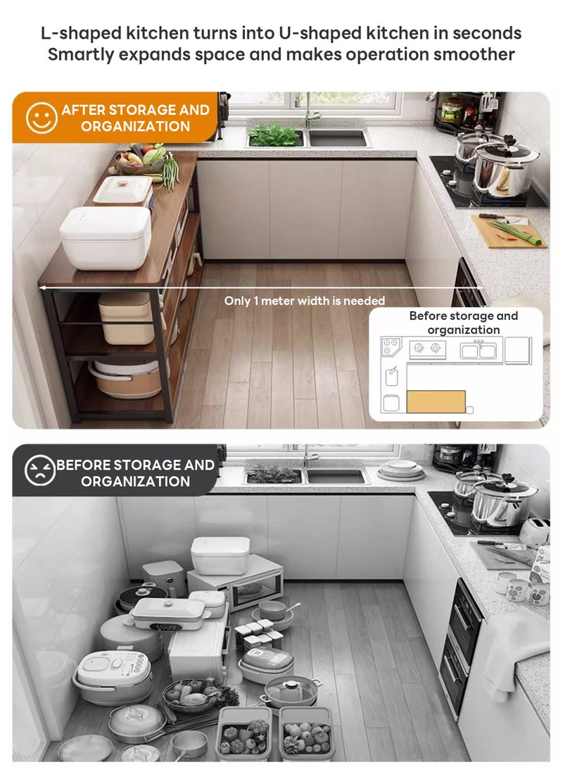 Sharpdo Kitchen Rack, Floor Storage Rack for Home Use, Cutting Table, Workbench, Storage Rack, Microwave Oven Storage Rack - Image 2
