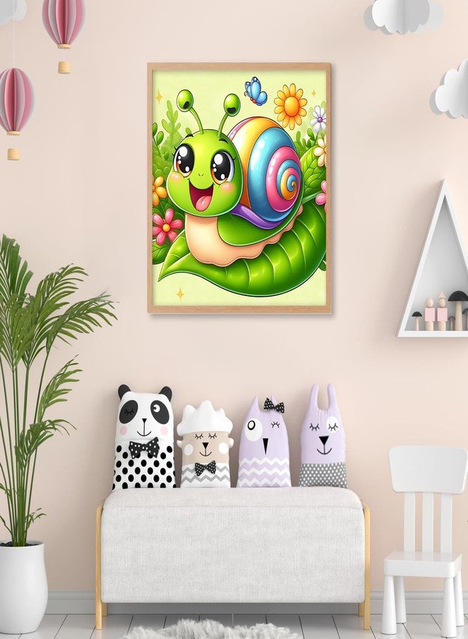 Camocin Framed Paint by Numbers Kit for Kids Ages 4-12 - Snails Theme DIY Acrylic Painting Set with Frame for Beginners, Complete Art Kit with Canvas, Brushes & Paints - 10x10 Inch Home Decor Gift - Image 2