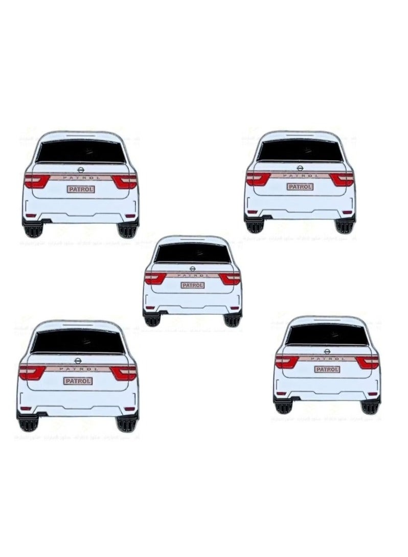 Generic 5-Pieces Nissan Patrol - Mini Metal Stickers for for Mobile, Laptop, Backpacks,Accessories Fans Stickers Display for I pad,and Collectors Walls, Doors, Cars, Trucks, Motorcycles Fridge  - Image 1