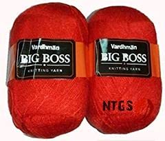 Vardhman BigBoss Wool Soft Fingering Hand Knitting Dyed Candy Red Wool Crochet Hook Yarn 200 g Shade no18