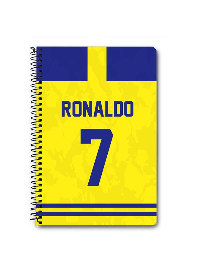 Stylizedd Designer A5 Spiral Notebook Memo Notepad Journal -  Football Player Name - Ronaldo Jersey no 7 Design A