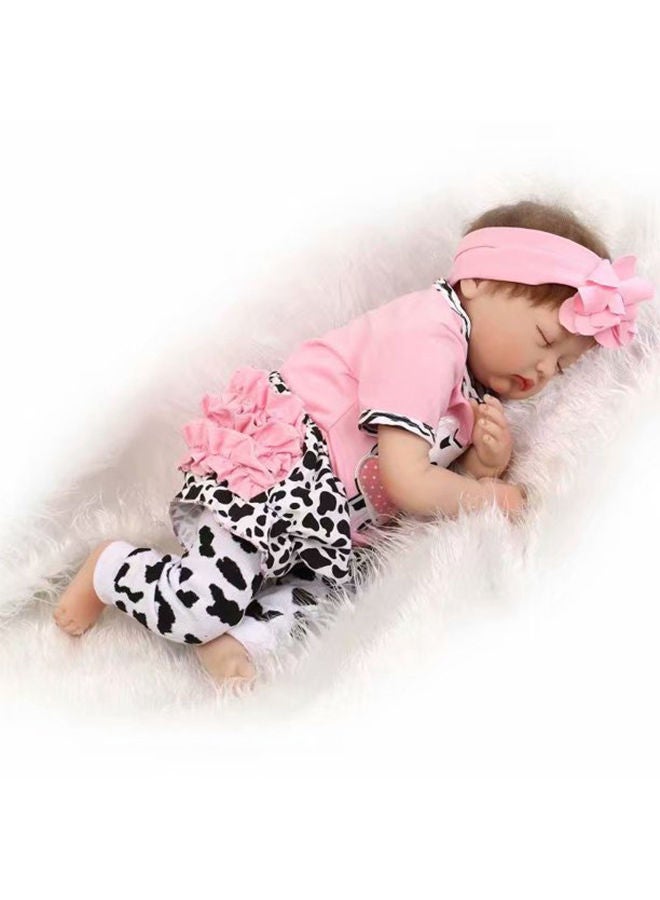 XiuWoo Reborn Baby Doll With Plush Cuddling Toy Soft Touch Like Real 22Inch 22inch - Image 5