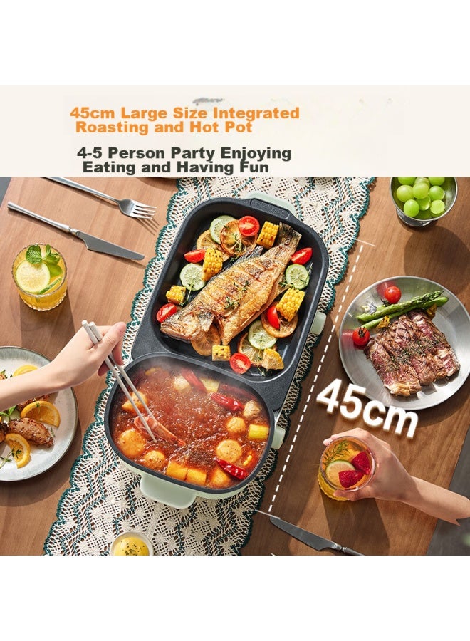 Supor Electric Grill And Hot Pot, Multi-functional Grill And Hot Pot Combo, Home Electric Meat Grill, Electric Barbecue Grill Gj4525s832 - Image 3