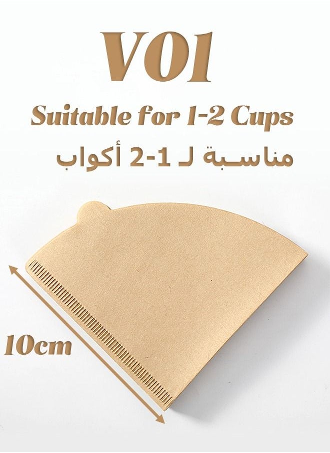 ميتويو - 40 قطعة من ورق ترشيح القهوة - فلتر قهوة على شكل حرف V - صب فوق القهوة - لمنقط V60 - مناسب لكوب أو كوبين - Image 1