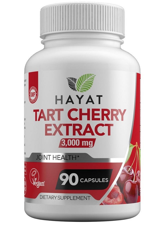 HAYAT Vitamins Vegan Natural Tart Cherry Extract 3000 MG, 3 Month Supply, Potent 10:1 Extract, All Natural, Certified Halal, 90 Capsules, - Image 1