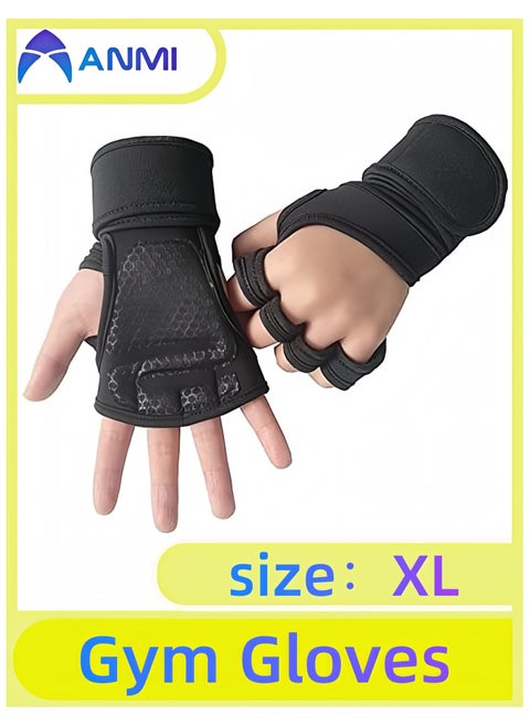 Gym Gloves, With Built-In Wrist Be Suitable For Gym Fitness -XL