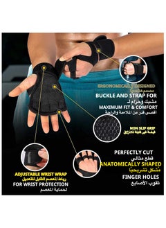 Anmi Gym Gloves, With Built-In Wrist Be Suitable For Gym Fitness -XL  - Image 2