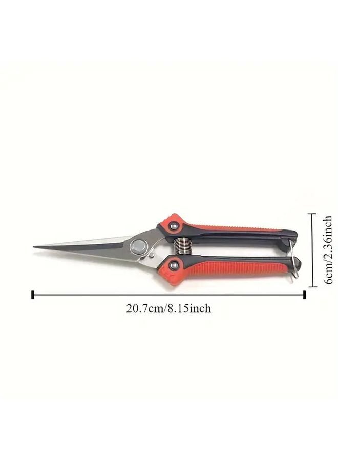 1pc Ergonomic Stainless Steel Pruning Scissors Comfort Grip Garden Shears - Image 4