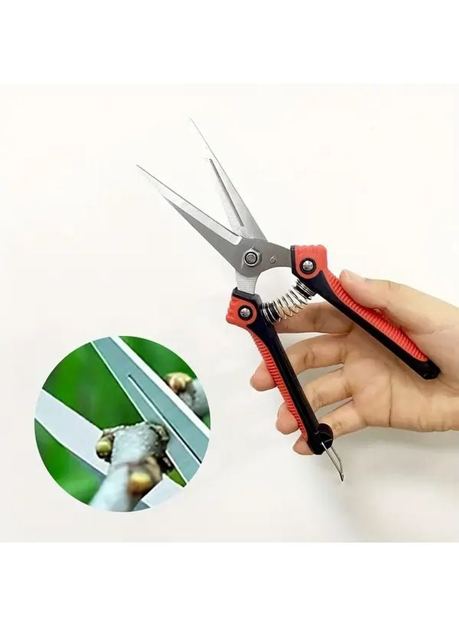 1pc Ergonomic Stainless Steel Pruning Scissors Comfort Grip Garden Shears - Image 2