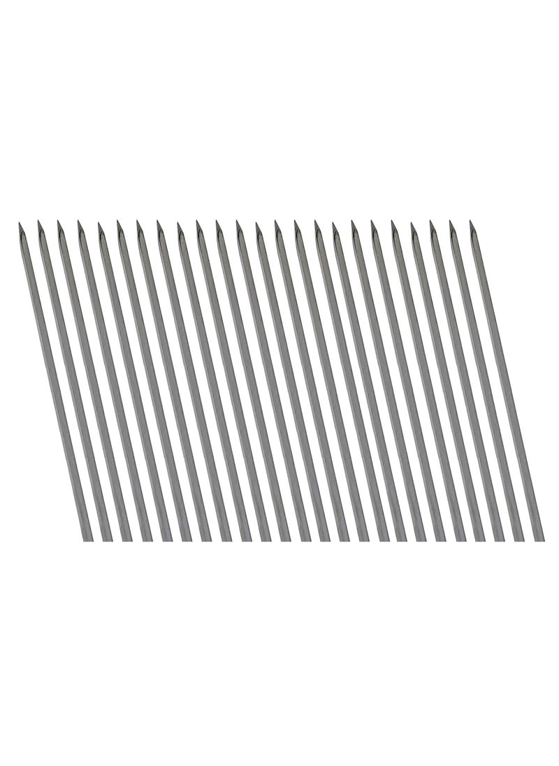 AL KHAYAM - Al khayam Green Home Professional Restaurant BBQ Stainless Steel Skewers Flat Extra Long 24'' Inch 2 MM Thickness for Seekh Kebab Tandoori BBQ Brazilian BBQ Made in India 15 MM Wide, Set of 12 - Image 1
