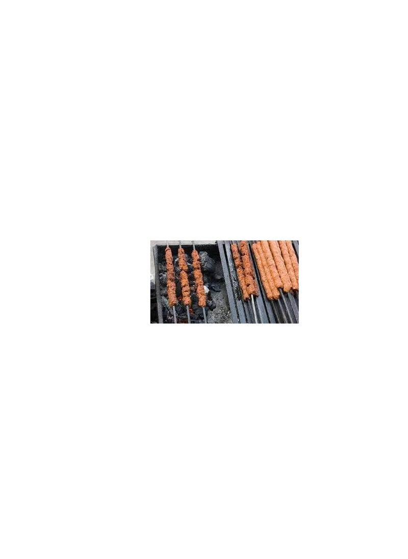 AL KHAYAM - Al khayam Green Home Professional Restaurant BBQ Stainless Steel Skewers Flat Extra Long 24'' Inch 2 MM Thickness for Seekh Kebab Tandoori BBQ Brazilian BBQ Made in India 15 MM Wide, Set of 12 - Image 1