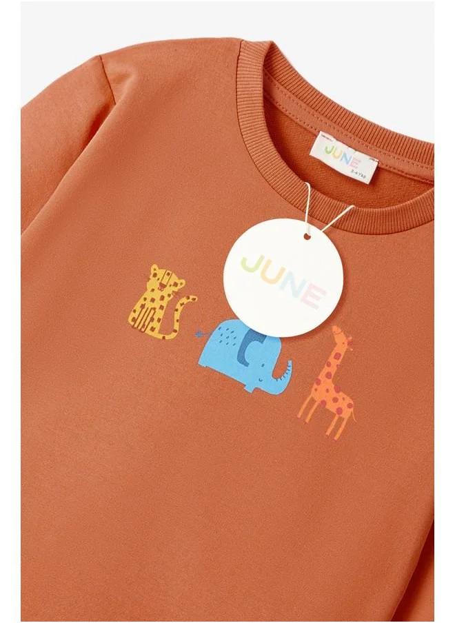 JUNE June Baby Boy 2-Pack Printed Tracksuit Set Cinnamon